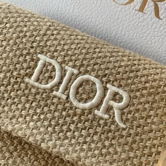 Dior Beauty Rafia Handbag Jute Bag Natural NIB W/ Chunky Chain - Picture 9 of 13